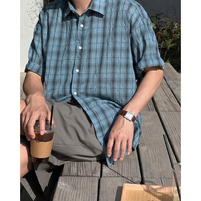 【Metanoia】🇰🇷韓製 格紋短袖襯衫 - 6