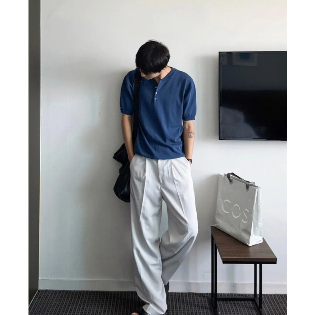【Metanoia】韓國設計 涼感針織短袖上衣 - 5