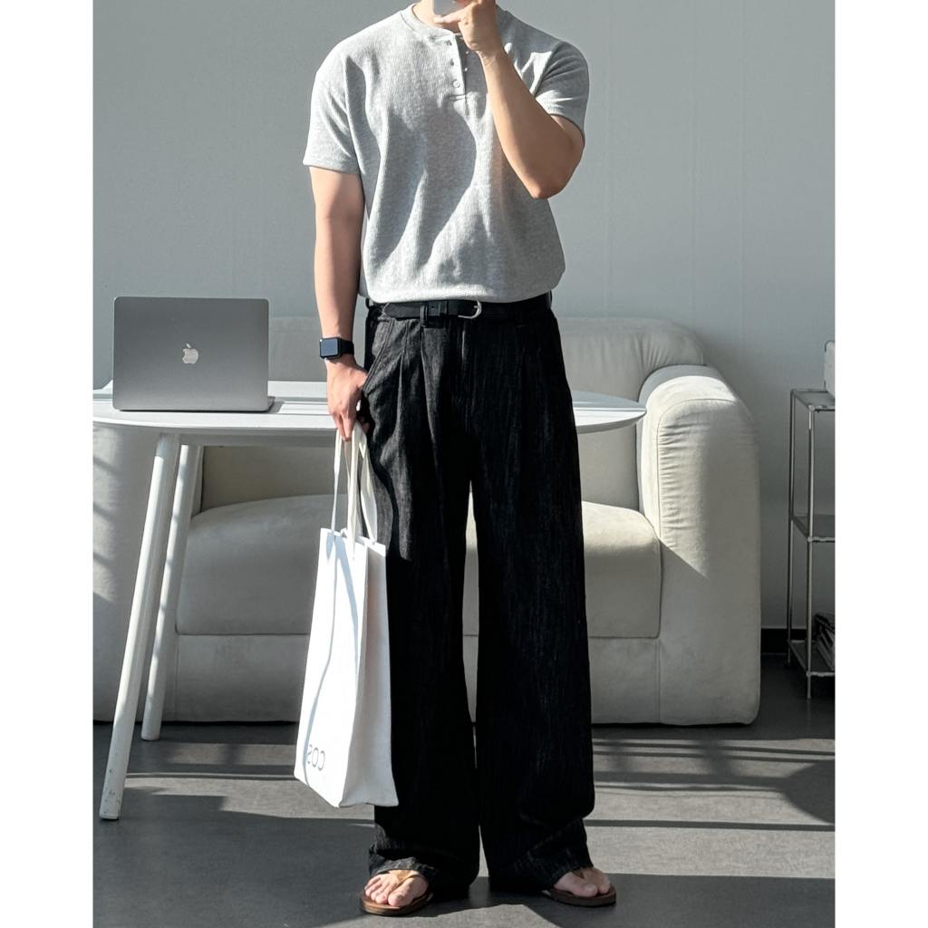 【Metanoia】🇰🇷韓製 亨利領短袖上衣 - 3