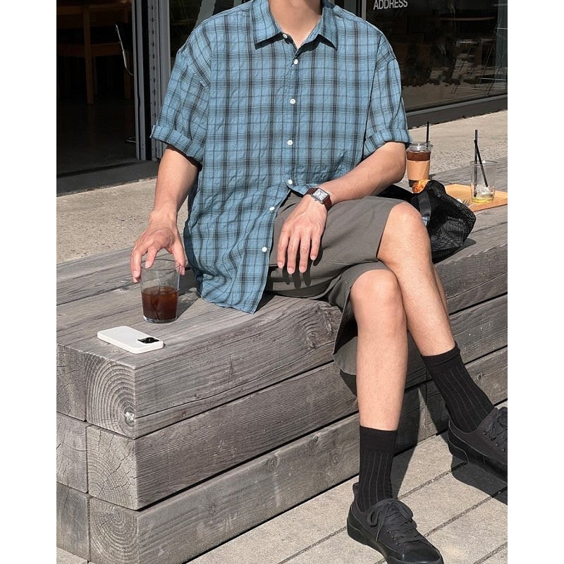 【Metanoia】🇰🇷韓製 格紋短袖襯衫 - 5