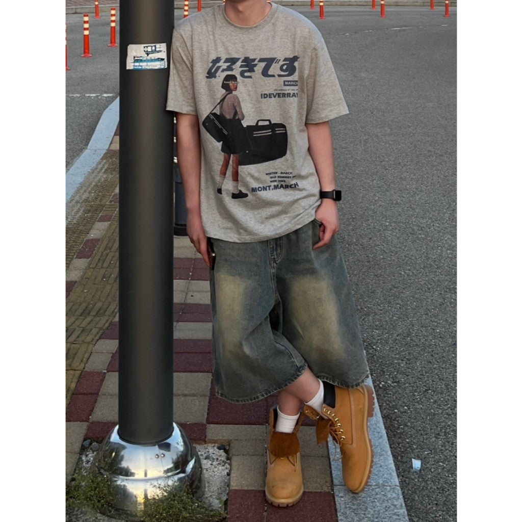 【Metanoia】韓國設計 牛仔七分短褲 - 2