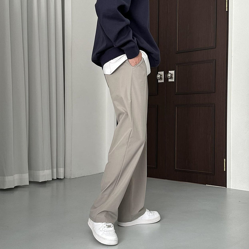 【Metanoia】韓國設計  鬆緊帶落地西裝褲 - 7