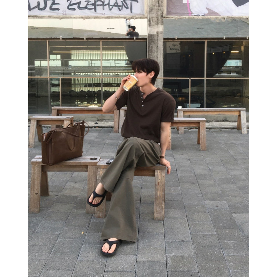 【Metanoia】🇰🇷韓製 亨利領短袖上衣 - 5