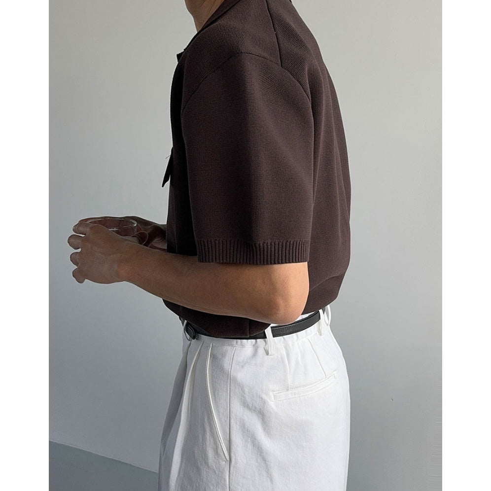 【Metanoia】韓國設計 口袋針織短袖上衣 - 6