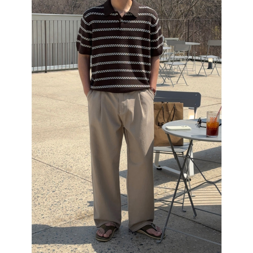 【Metanoia】韓國設計 單褶棉質寬鬆落地牛仔褲 - 10