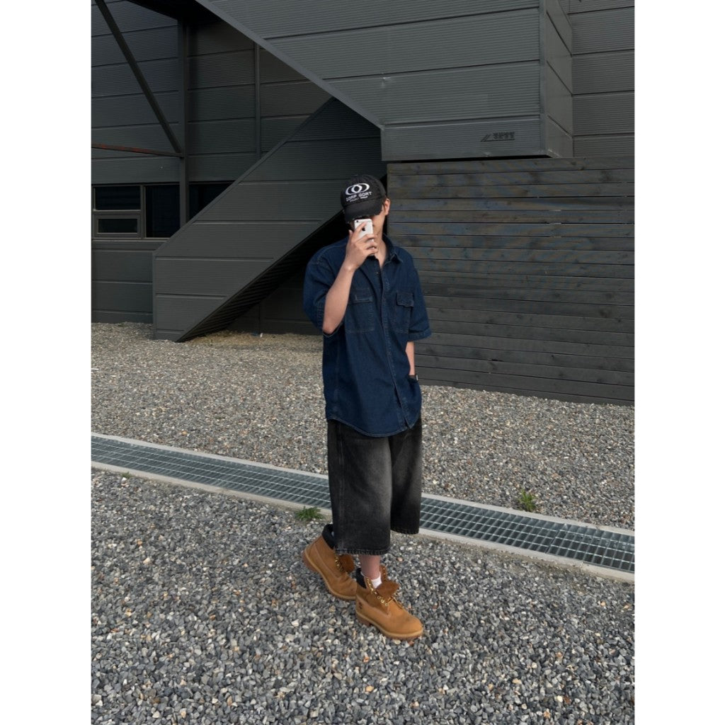 【Metanoia】韓國設計 牛仔七分短褲 - 10