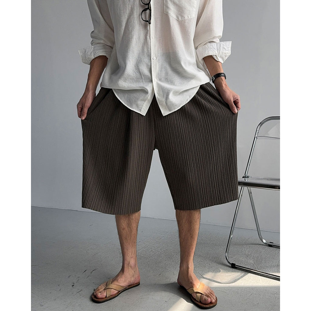 【Metanoia】🇰🇷韓製 彈性褶皺百慕達七分褲 - 6