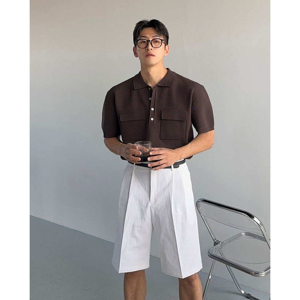 【Metanoia】韓國設計 口袋針織短袖上衣 - 5