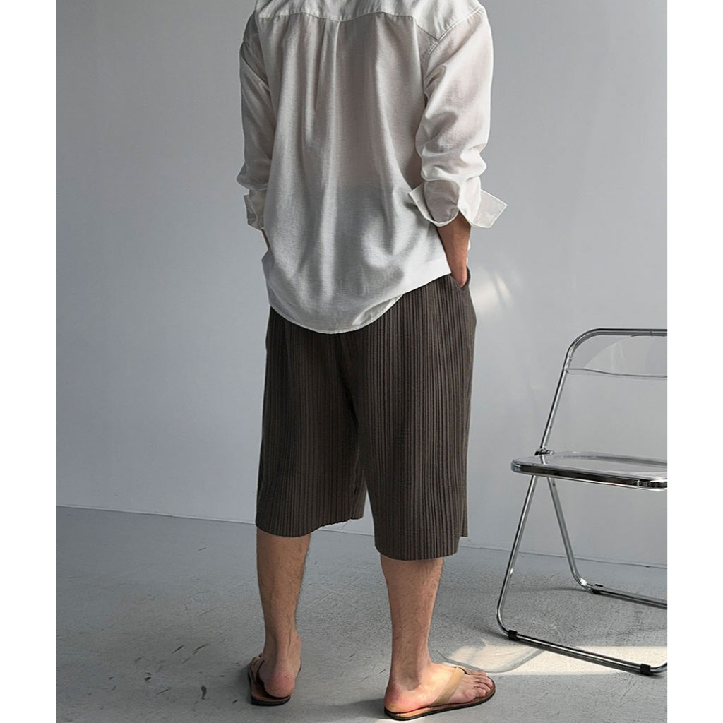 【Metanoia】🇰🇷韓製 彈性褶皺百慕達七分褲 - 3