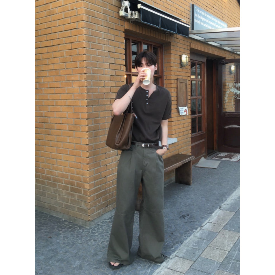 【Metanoia】🇰🇷韓製 寬鬆棉製落地褲 - 4