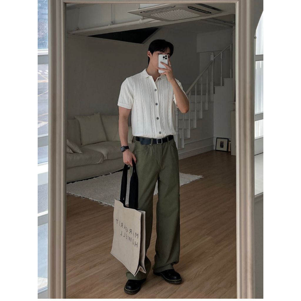 【Metanoia】🇰🇷韓製 牛津布工裝落地褲 - 9