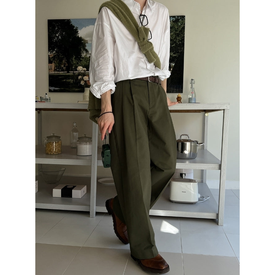 【Metanoia】🇰🇷韓製 雙摺休閒落地褲 - 7