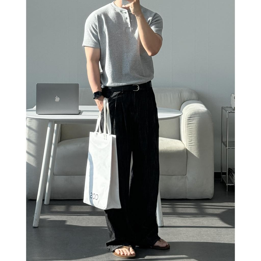 【Metanoia】🇰🇷韓製 亨利領短袖上衣 - 2