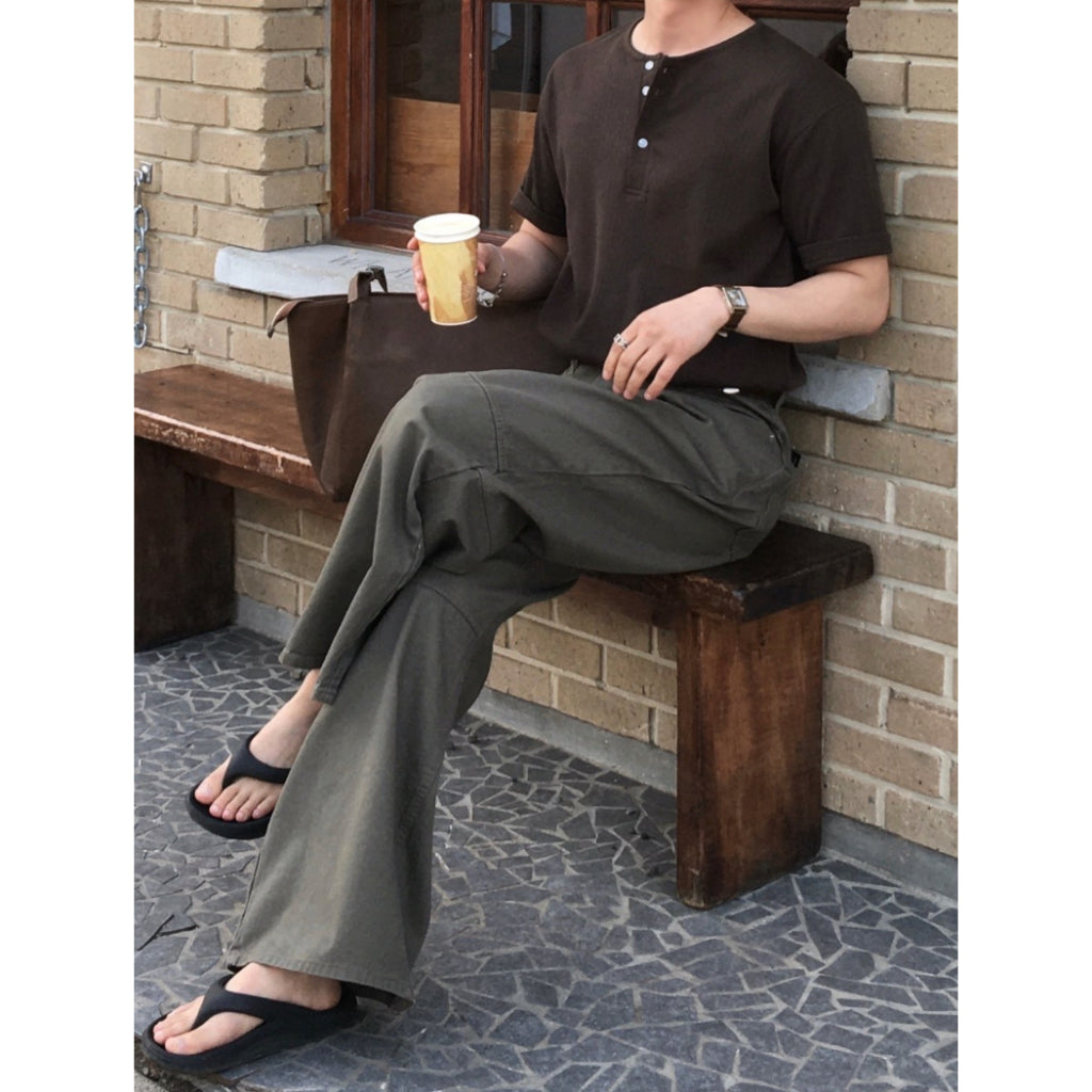 【Metanoia】🇰🇷韓製 亨利領短袖上衣 - 3