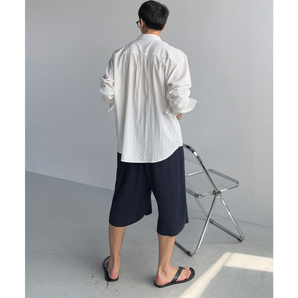 【Metanoia】🇰🇷韓製 彈性褶皺百慕達七分褲 - 7