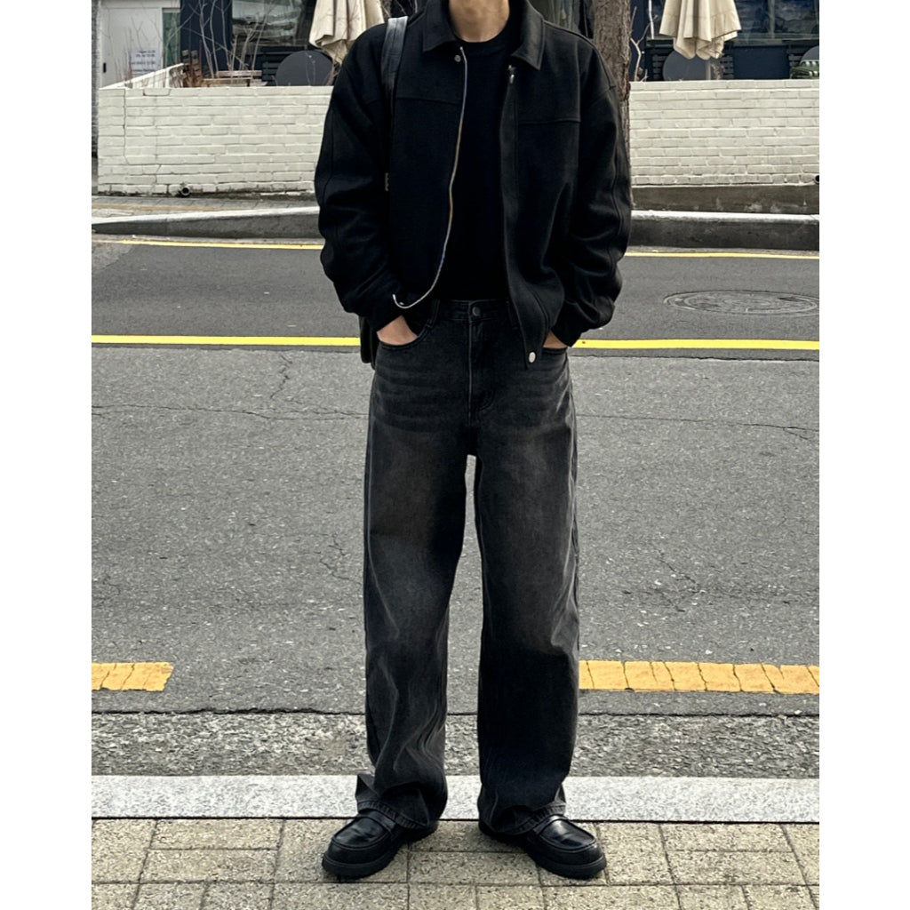 【Metanoia】韓國設計 水洗落地牛仔褲