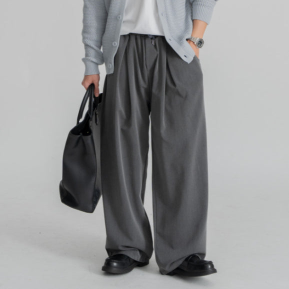 【Metanoia】韓國設計  鬆緊帶落地西裝褲