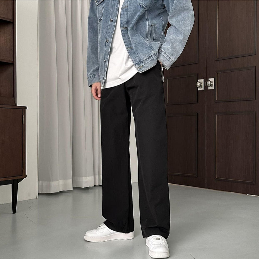 【Metanoia】韓國設計  鬆緊帶落地西裝褲 - 2