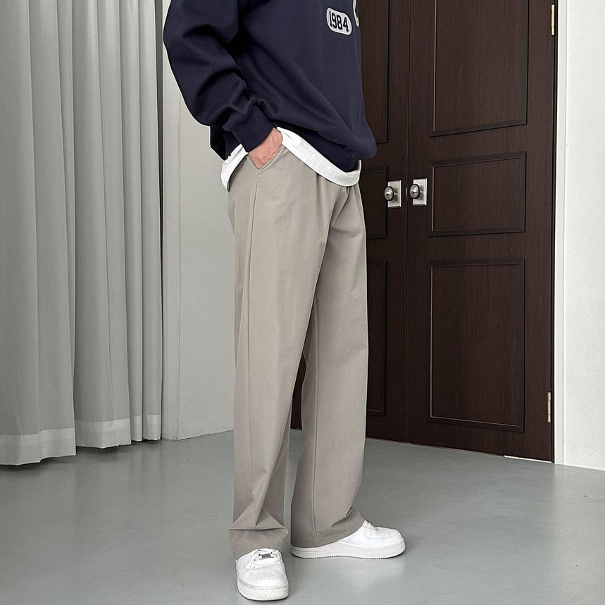 【Metanoia】韓國設計  鬆緊帶落地西裝褲 - 8