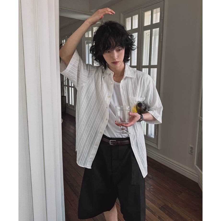 【Metanoia】🇰🇷韓製 鏤空短袖襯衫 - 7