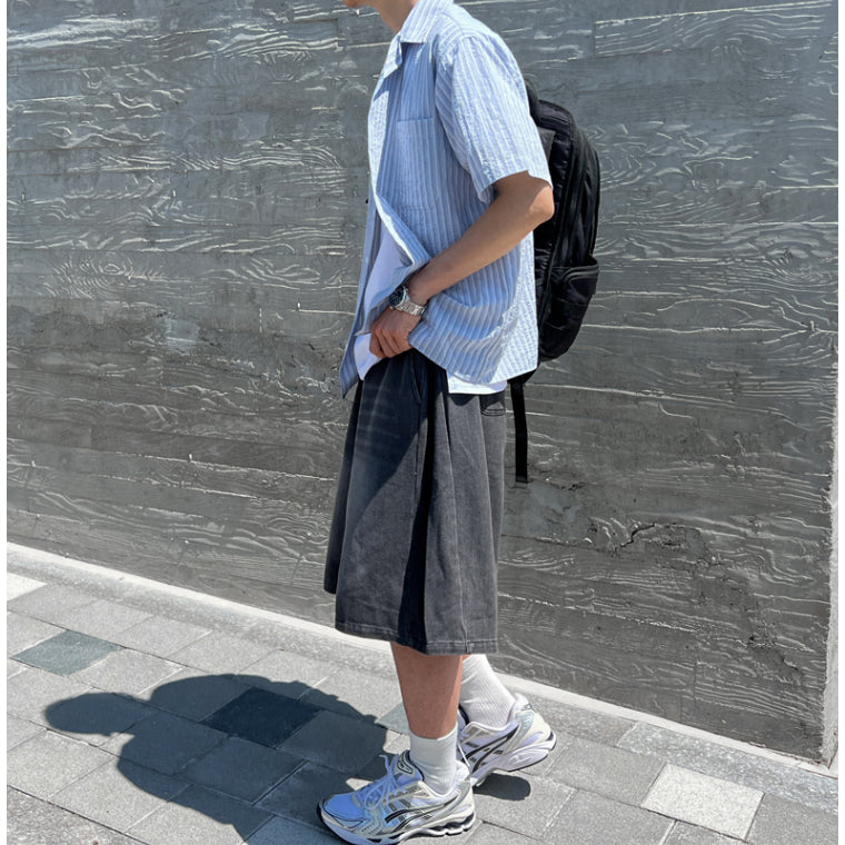 【Metanoia】🇰🇷韓製 古巴領條紋短袖襯衫 - 2