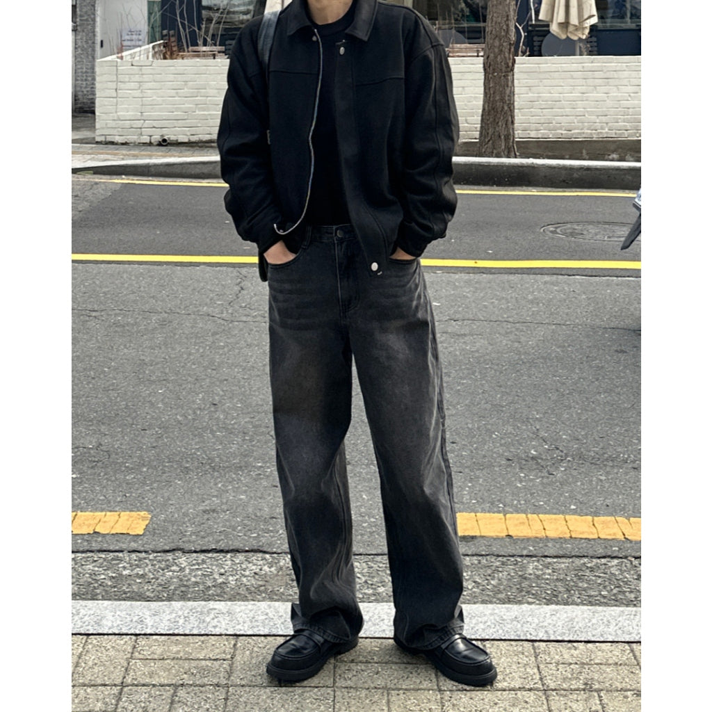 【Metanoia】韓國設計 水洗落地牛仔褲