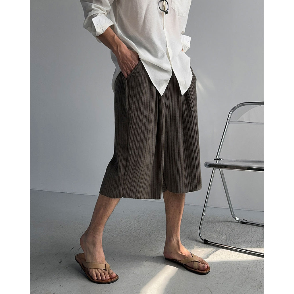 【Metanoia】🇰🇷韓製 彈性褶皺百慕達七分褲 - 5