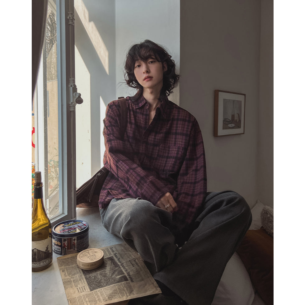 【Metanoia】🇰🇷韓製 格紋長袖襯衫