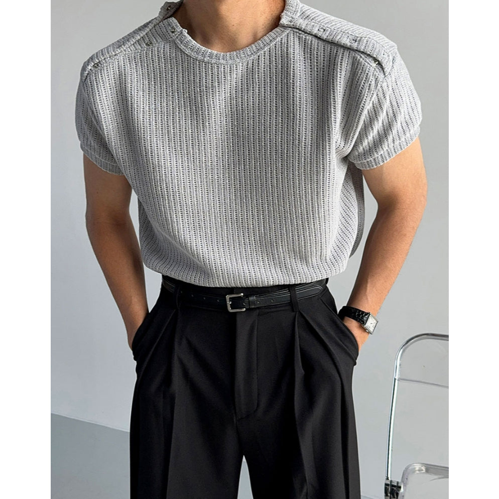 【Metanoia】🇰🇷韓製 亨利領短袖T恤 - 6