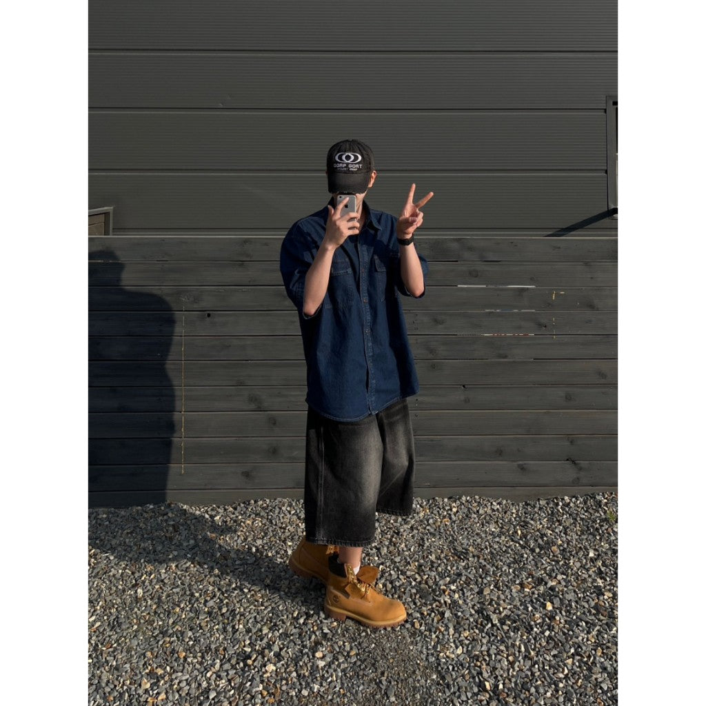 【Metanoia】韓國設計 牛仔七分短褲 - 8