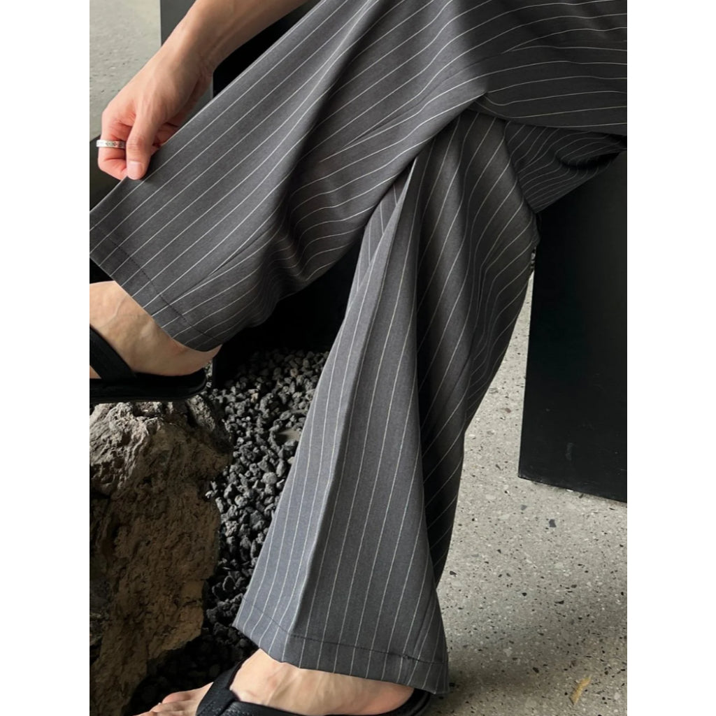 【Metanoia】🇰🇷韓製 條紋西裝寬鬆落地褲 - 4
