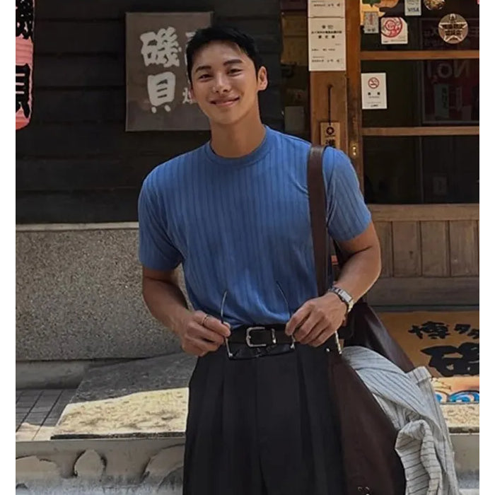 【Metanoia】🇰🇷韓製 muscle-fit 螺紋短袖T恤 - 4