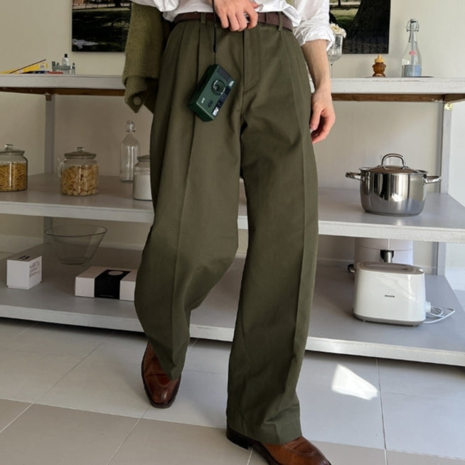 【Metanoia】🇰🇷韓製 雙摺休閒落地褲 - 1