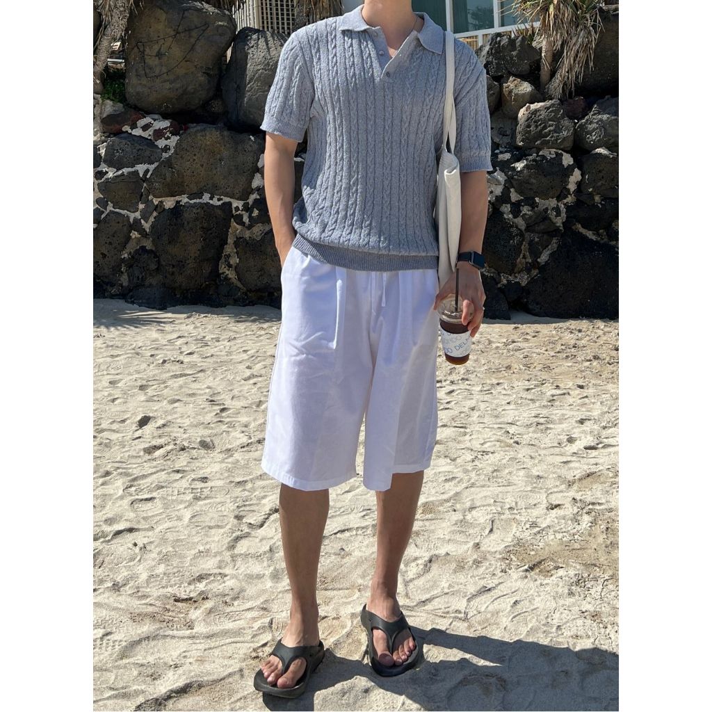 【Metanoia】韓國設計 麻花針織短袖上衣 - 9