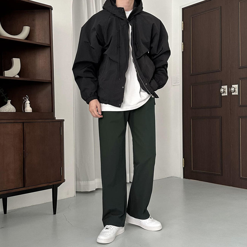 【Metanoia】韓國設計  鬆緊帶落地西裝褲 - 4