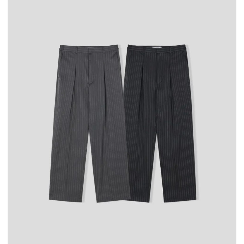 【Metanoia】🇰🇷韓製 條紋西裝寬鬆落地褲 - 9