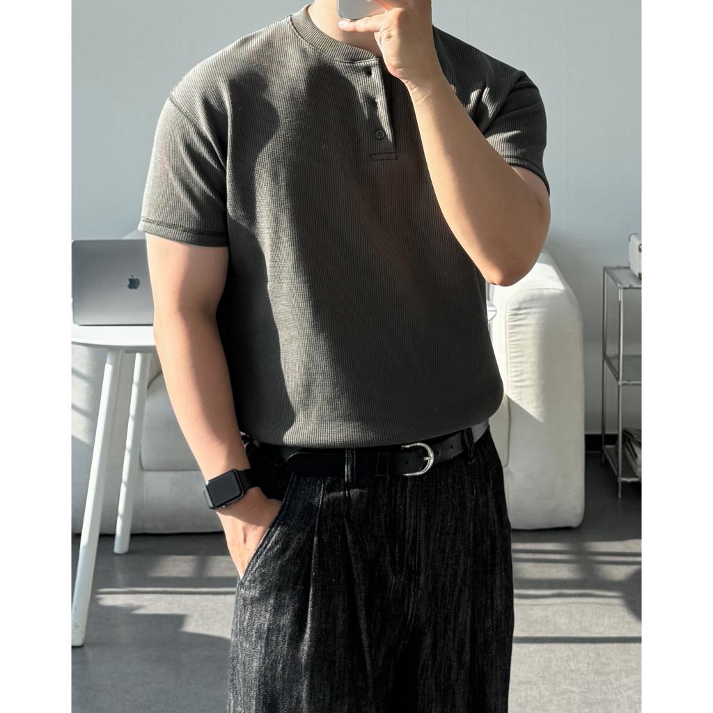 【Metanoia】🇰🇷韓製 亨利領短袖上衣 - 5