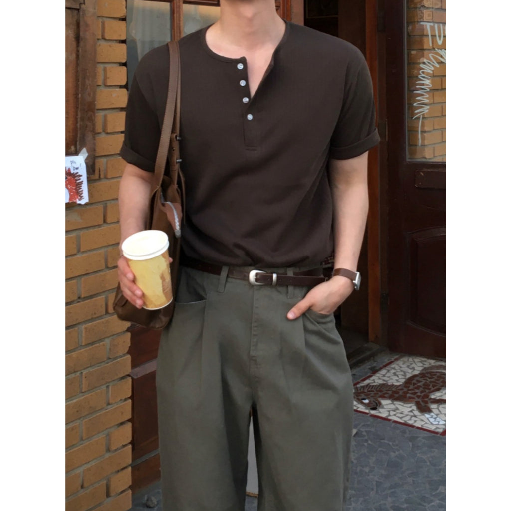 【Metanoia】🇰🇷韓製 亨利領短袖上衣 - 4