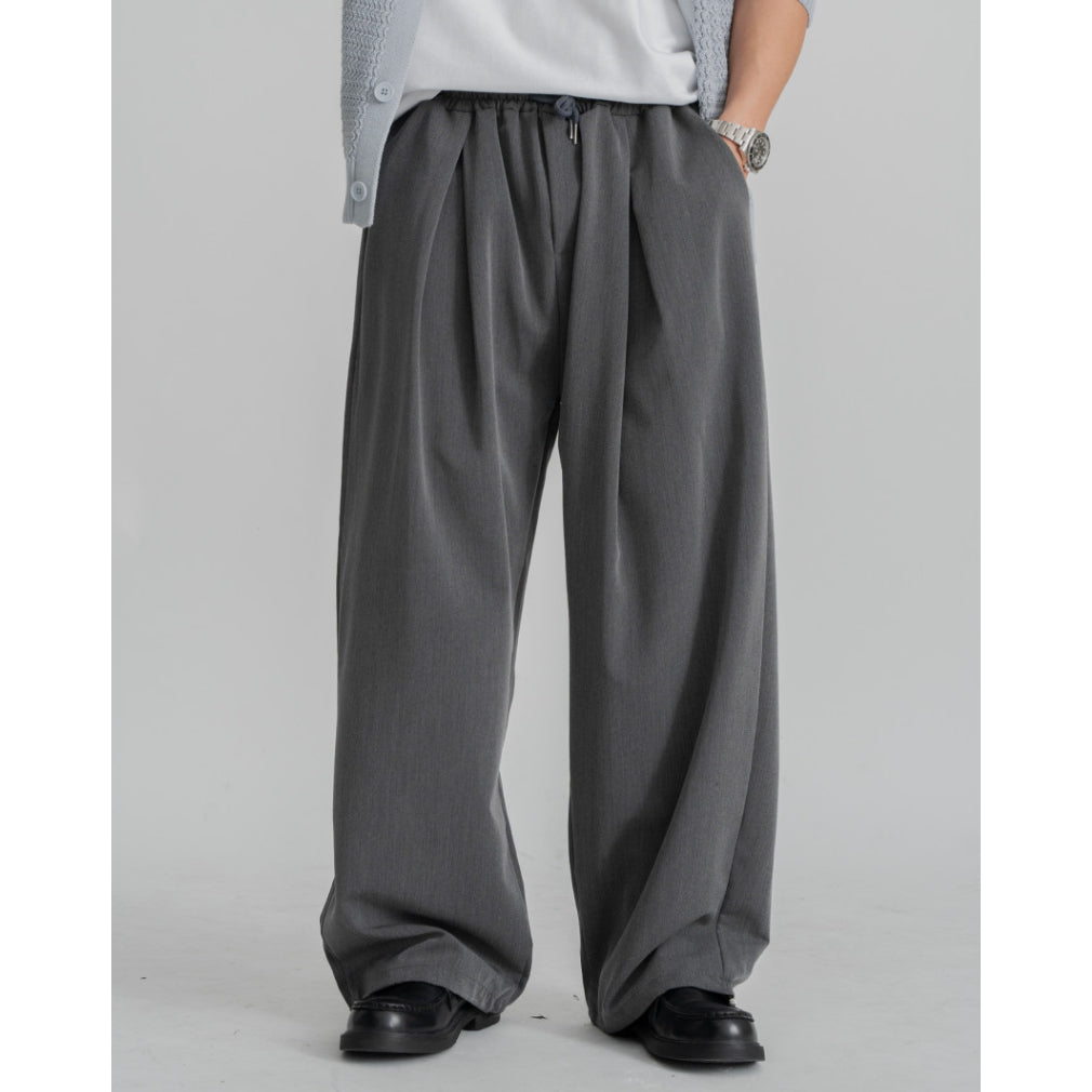 【Metanoia】韓國設計  鬆緊帶落地西裝褲