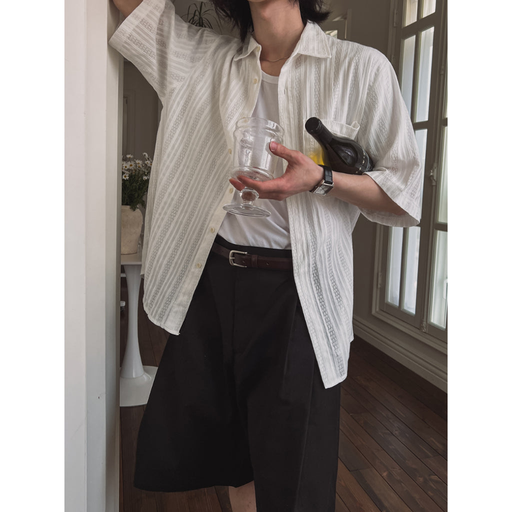 【Metanoia】🇰🇷韓製 鏤空短袖襯衫 - 8