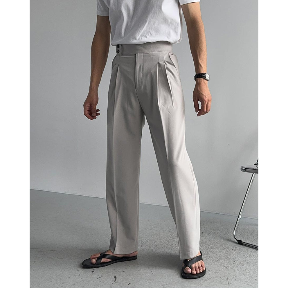 【Metanoia】🇰🇷韓製  高腰落地西裝褲 - 2