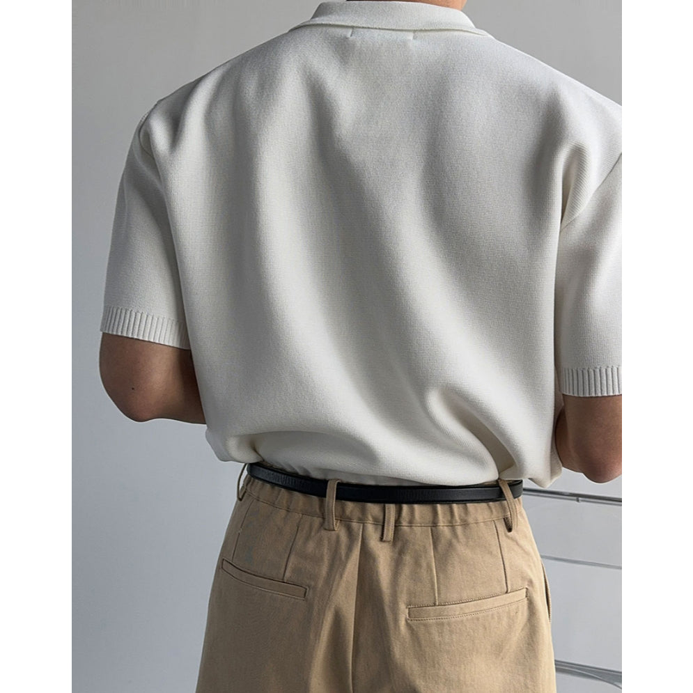 【Metanoia】韓國設計 口袋針織短袖上衣 - 2