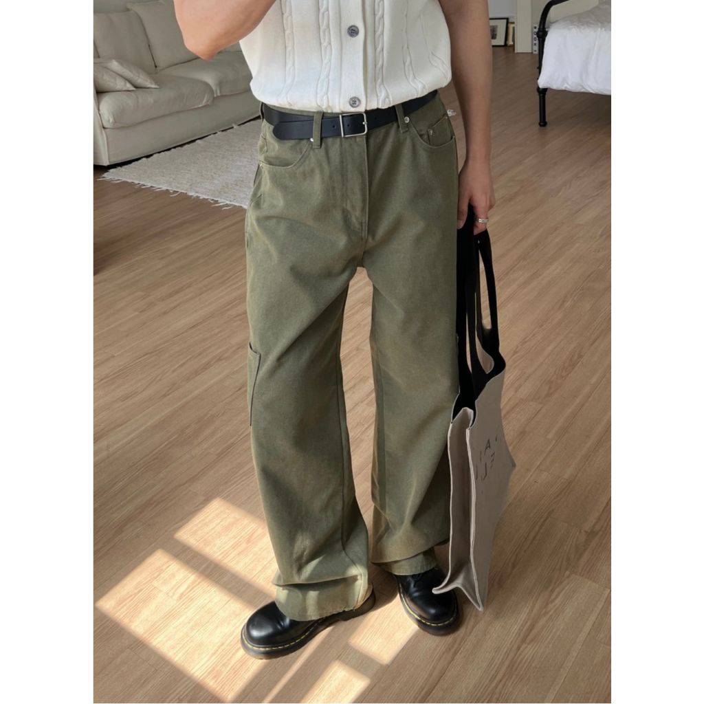 【Metanoia】🇰🇷韓製 牛津布工裝落地褲 - 7