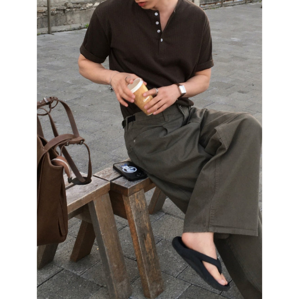 【Metanoia】🇰🇷韓製 亨利領短袖上衣 - 6