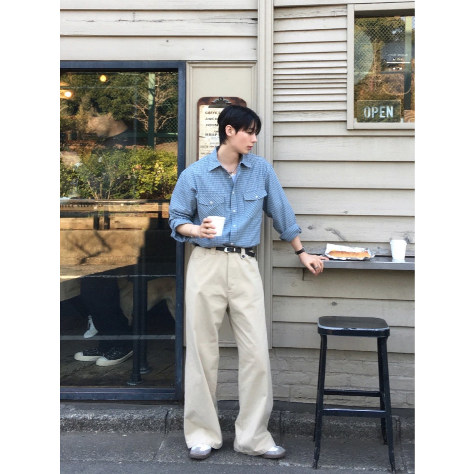 【Metanoia】🇰🇷韓製 寬鬆卡其落地褲 - 8