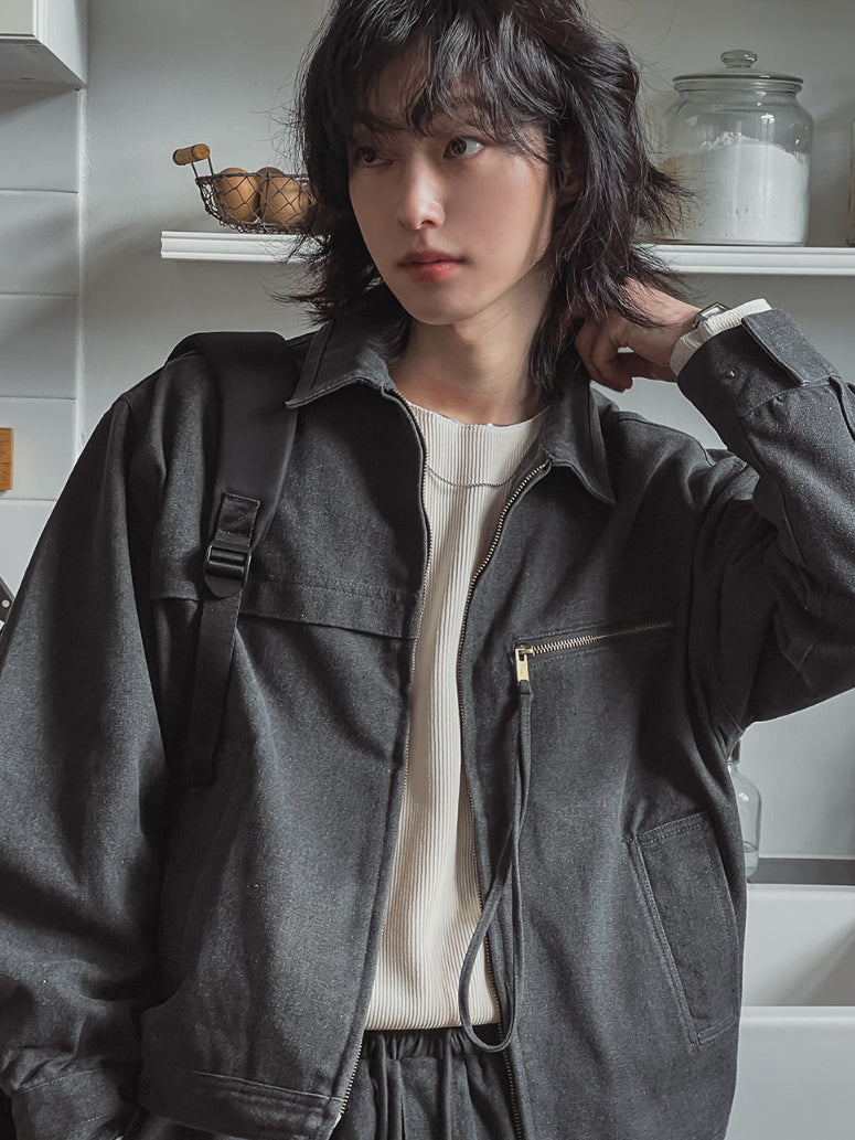 【Metanoia】韓國設計 短版翻領夾克外套 - 3