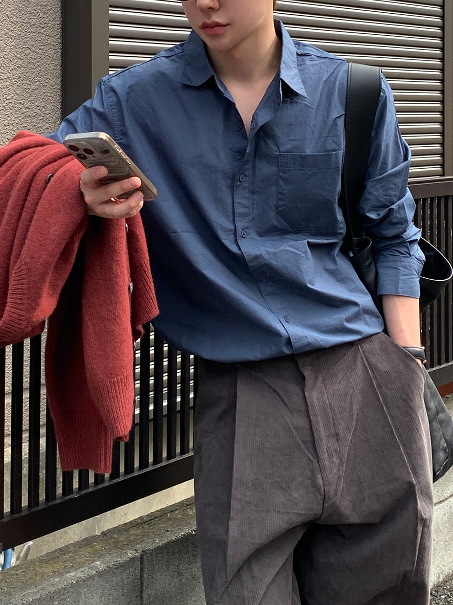 【Metanoia】🇰🇷韓製 素色長袖襯衫 - 1