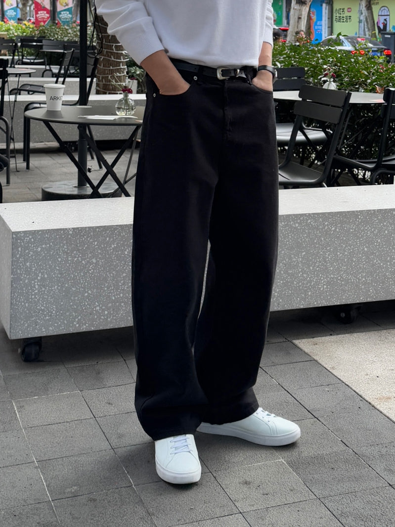 【Metanoia】韓製🇰🇷 寬鬆彎刀卡其落地褲 - 5