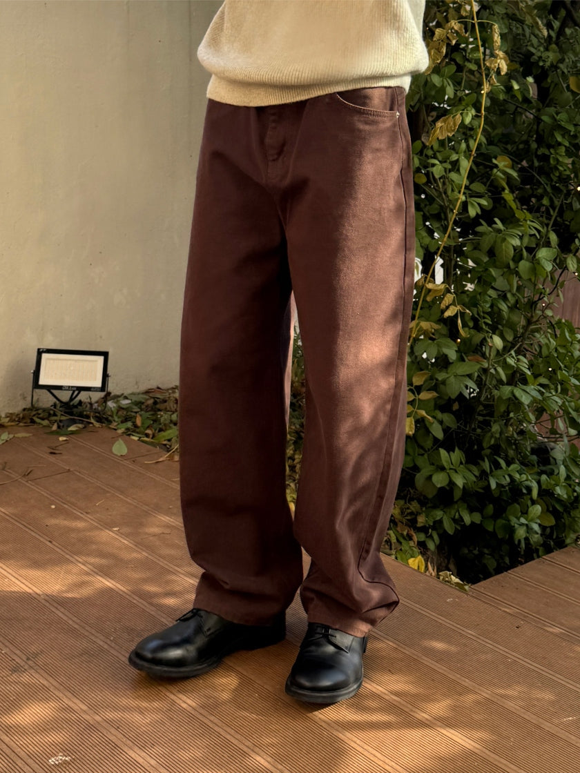 【Metanoia】韓製🇰🇷 寬鬆彎刀卡其落地褲 - 3