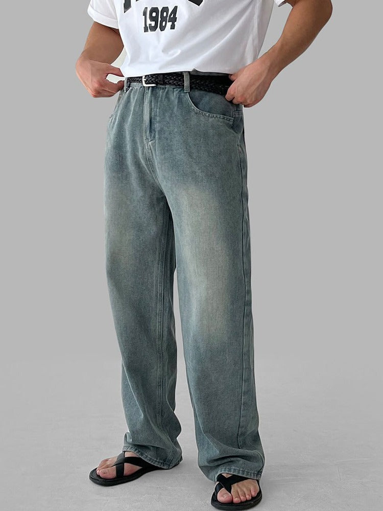 【Metanoia】韓國設計 水洗落地牛仔褲 - 5